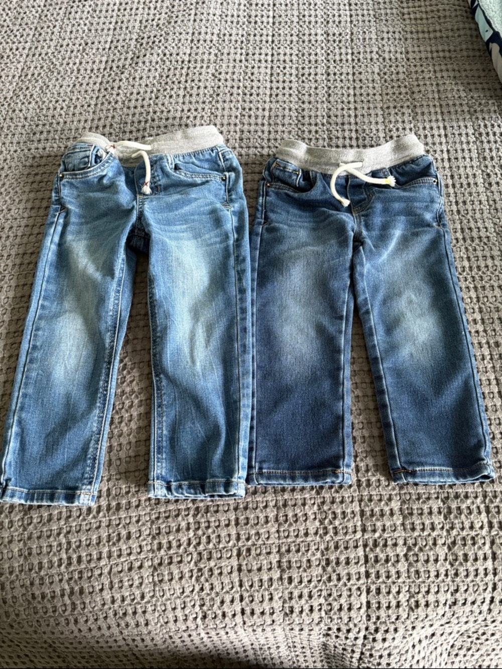 Cat & Jack Light and Dark Blue Pull-On Denim Joggers - Set of 2